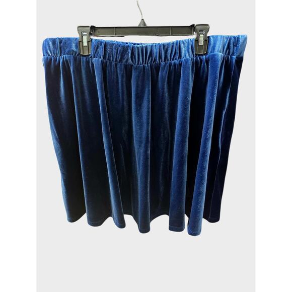 Hot Topic Skirt Women 2X(18-20) Velvet Velour Mini Skater Blue Punk Goth Grunge - Picture 4 of 7